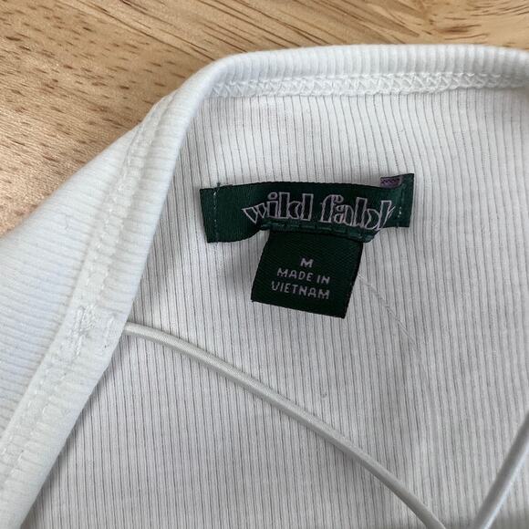 Wild Fable Women's White Spaghetti Strap Bodysuit - Size Medium - NWT - Picture 2 of 8